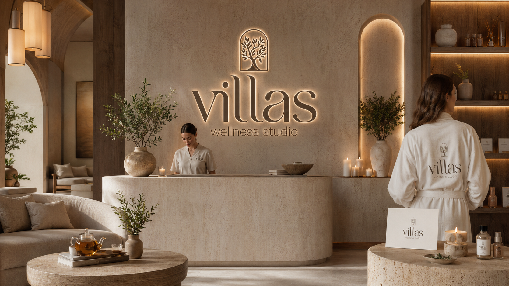 Zona lounge do Villas Wellness Studio